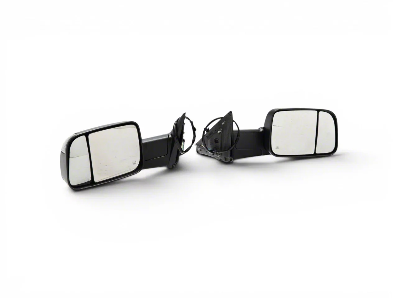 OPR Power Adjust Heated Power Folding Flip-Up Towing Mirror with Puddle Light, Temperature Sensor and Turn Signal; Textured Black (13-18 RAM 1500)