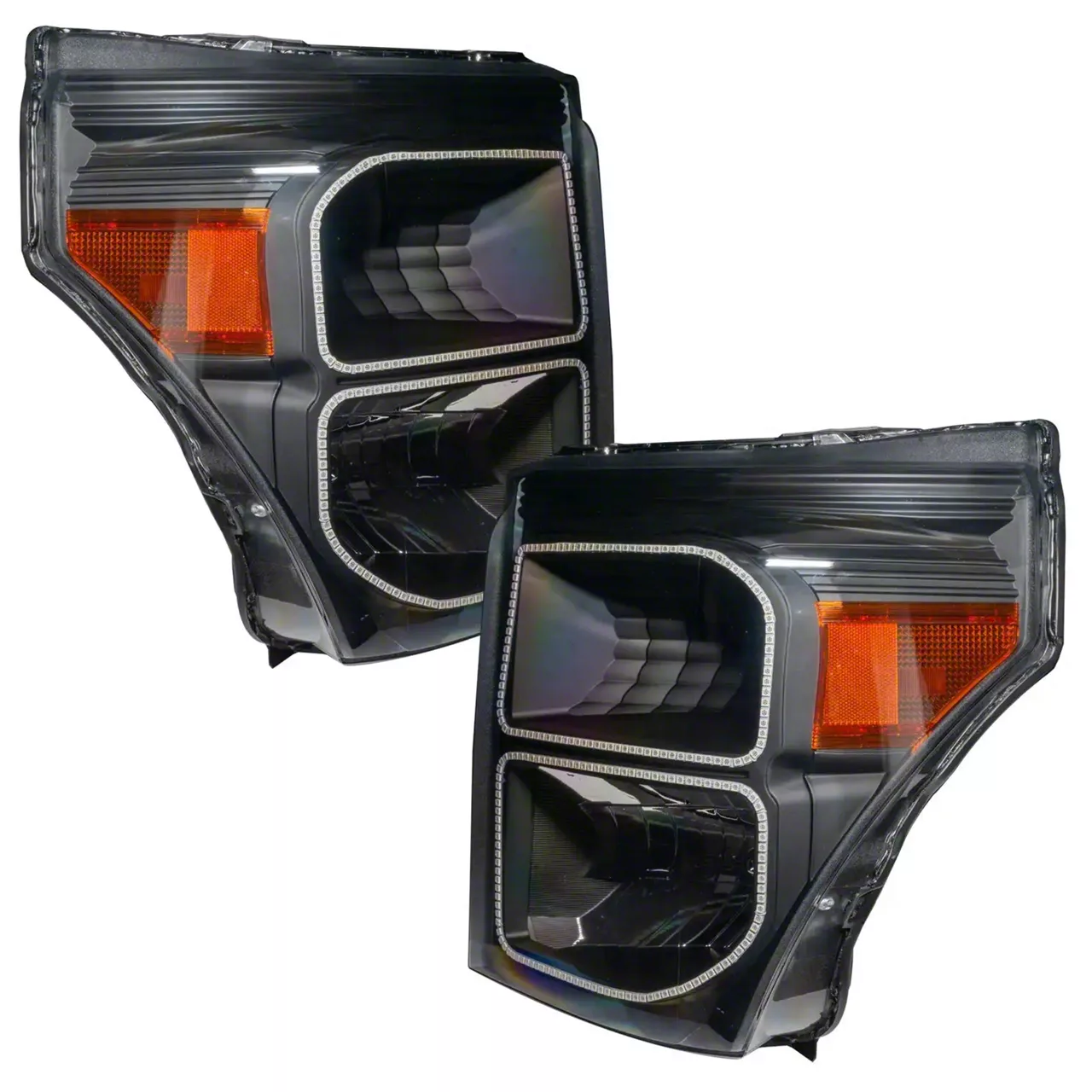 Oracle OE Style Headlights with ColorSHIFT Halo; Black Housing; Clear Lens (11-16 F-350 Super Duty)