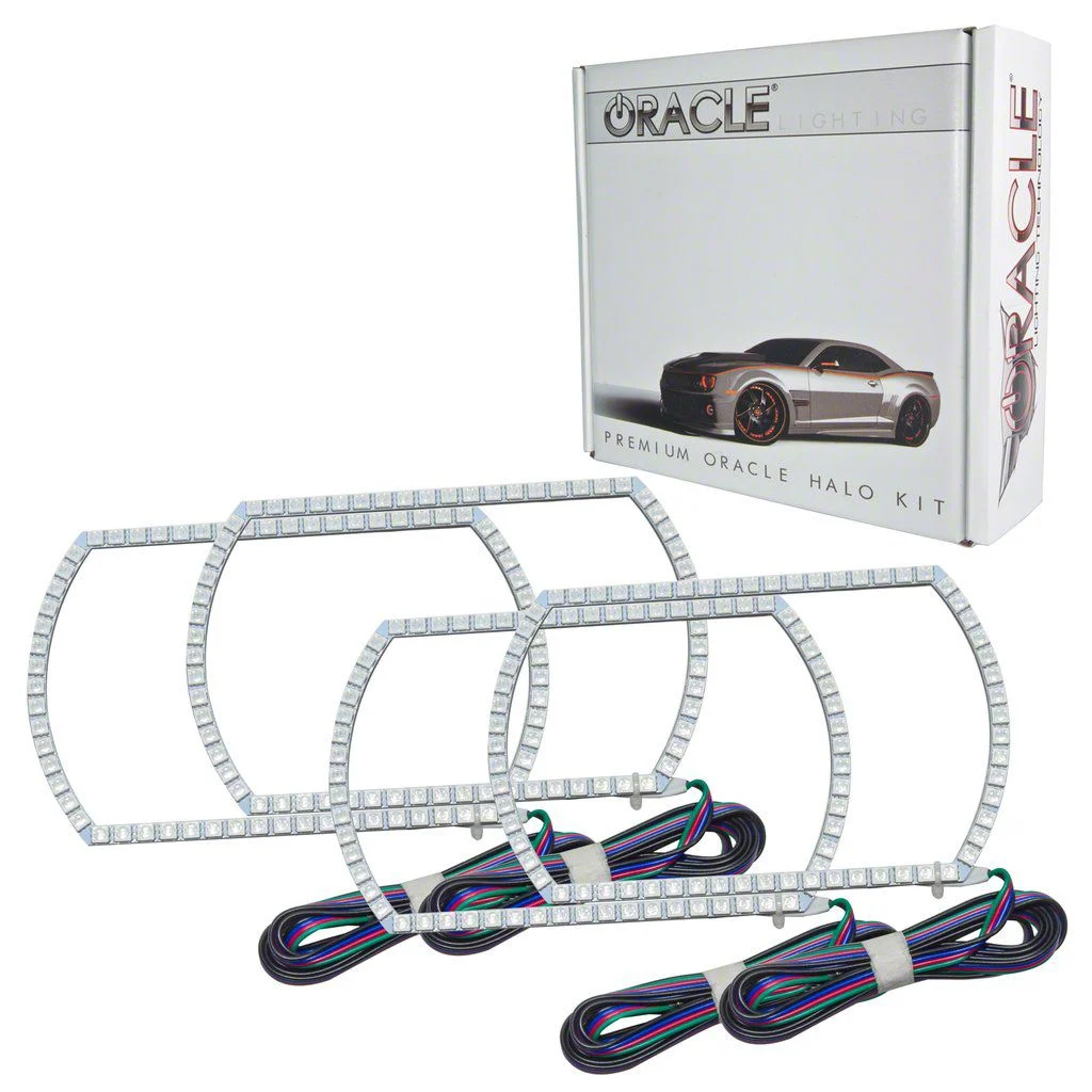 Oracle LED Halo Square Style Headlight Conversion Kit; ColorSHIFT (07-13 Silverado 1500)