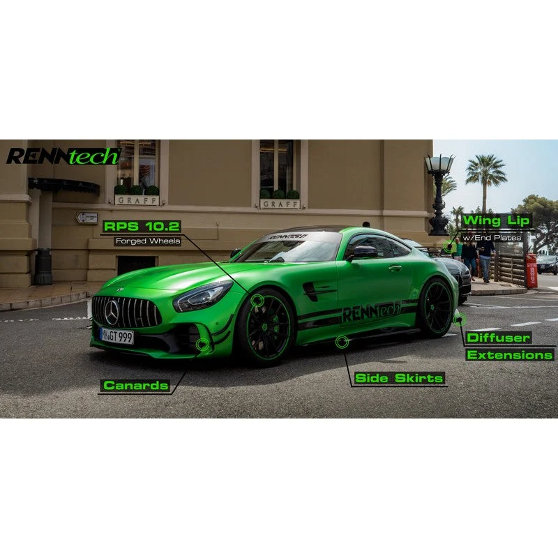 RennTech Aero Carbon Fiber Front Canards For Mercedes-Benz C190 AMG GT R 2018-2021