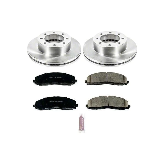 PowerStop OE Replacement 8-Lug Brake Rotor and Pad Kit; Front (13-22 4WD F-250 Super Duty)