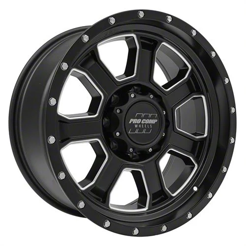 Pro Comp Wheels Sledge Satin Black Milled 8-Lug Wheel; 20x9; 0mm Offset (11-16 F-350 Super Duty SRW)