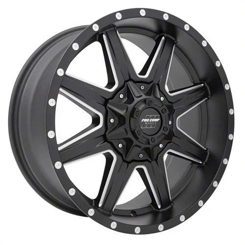 Pro Comp Wheels Quick 8 Satin Black Milled 8-Lug Wheel; 20x9; 0mm Offset (17-22 F-350 Super Duty SRW)