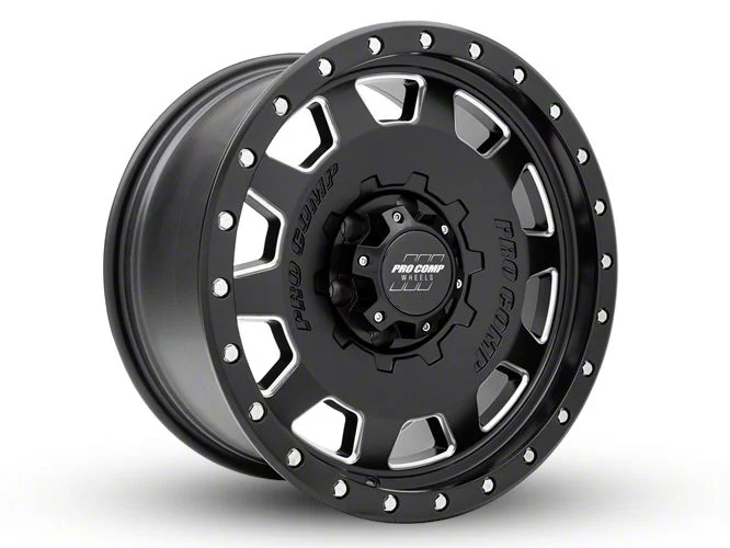 Pro Comp Wheels Hammer Satin Black Milled 6-Lug Wheel; 17x9; -6mm Offset (19-26 Silverado 1500)