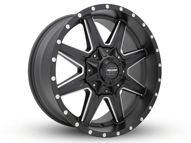 Pro Comp Wheels Quick 8 Satin Black Milled 6-Lug Wheel; 20x9; 0mm Offset (14-18 Silverado 1500)