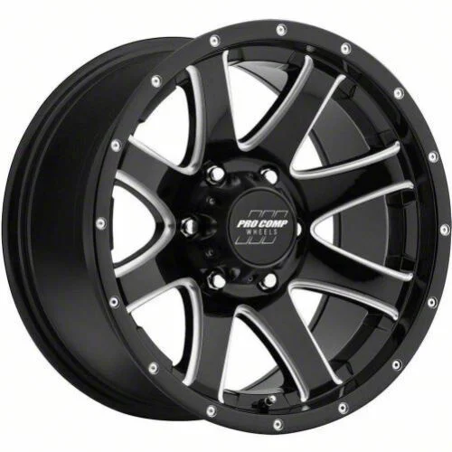 Pro Comp Wheels Patriot Gloss Black Milled 6-Lug Wheel; 17x9; -6mm Offset (19-23 Ranger)