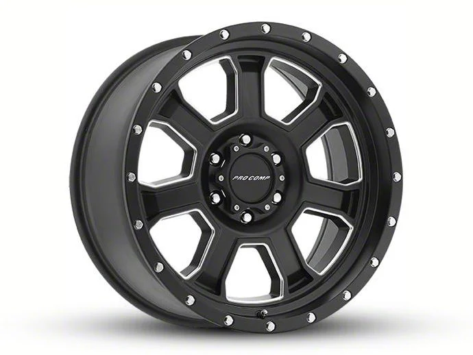 Pro Comp Wheels Sledge Satin Black Milled 8-Lug Wheel; 20x9; 0mm Offset (06-08 RAM 1500 Mega Cab)