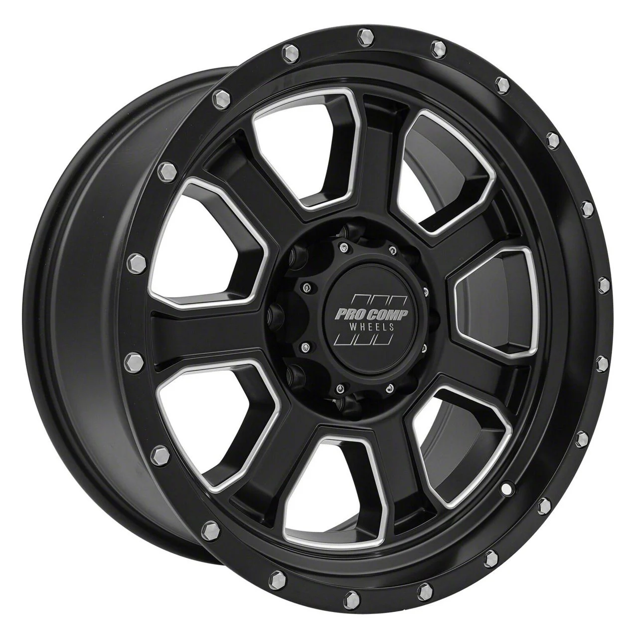 Pro Comp Wheels Sledge Satin Black Milled 8-Lug Wheel; 20x9; 0mm Offset (07-10 Silverado 2500 HD)