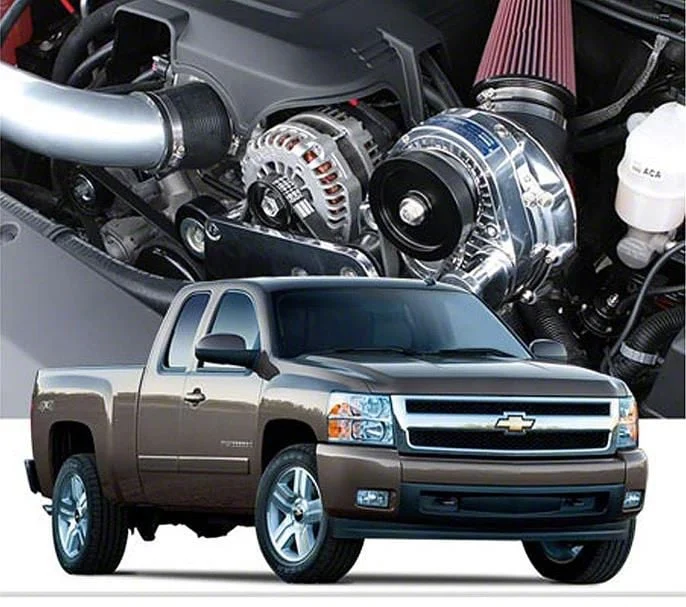 Procharger High Output Intercooled Supercharger Complete Kit with P-1SC-1; Satin Finish (07-13 5.3L Silverado 1500)