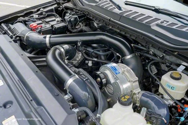 Procharger High Output Intercooled Supercharger Complete Kit with P-1SC-1; Satin Finish (20-22 7.3L F-350 Super Duty)