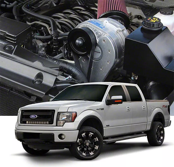 Procharger High Output Intercooled Supercharger Complete Kit with P-1SC-1; Satin Finish (11-14 5.0L F-150)