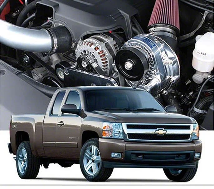 Procharger High Output Intercooled Supercharger Complete Kit with P-1SC-1; Satin Finish (07-09 6.0L Silverado 1500)
