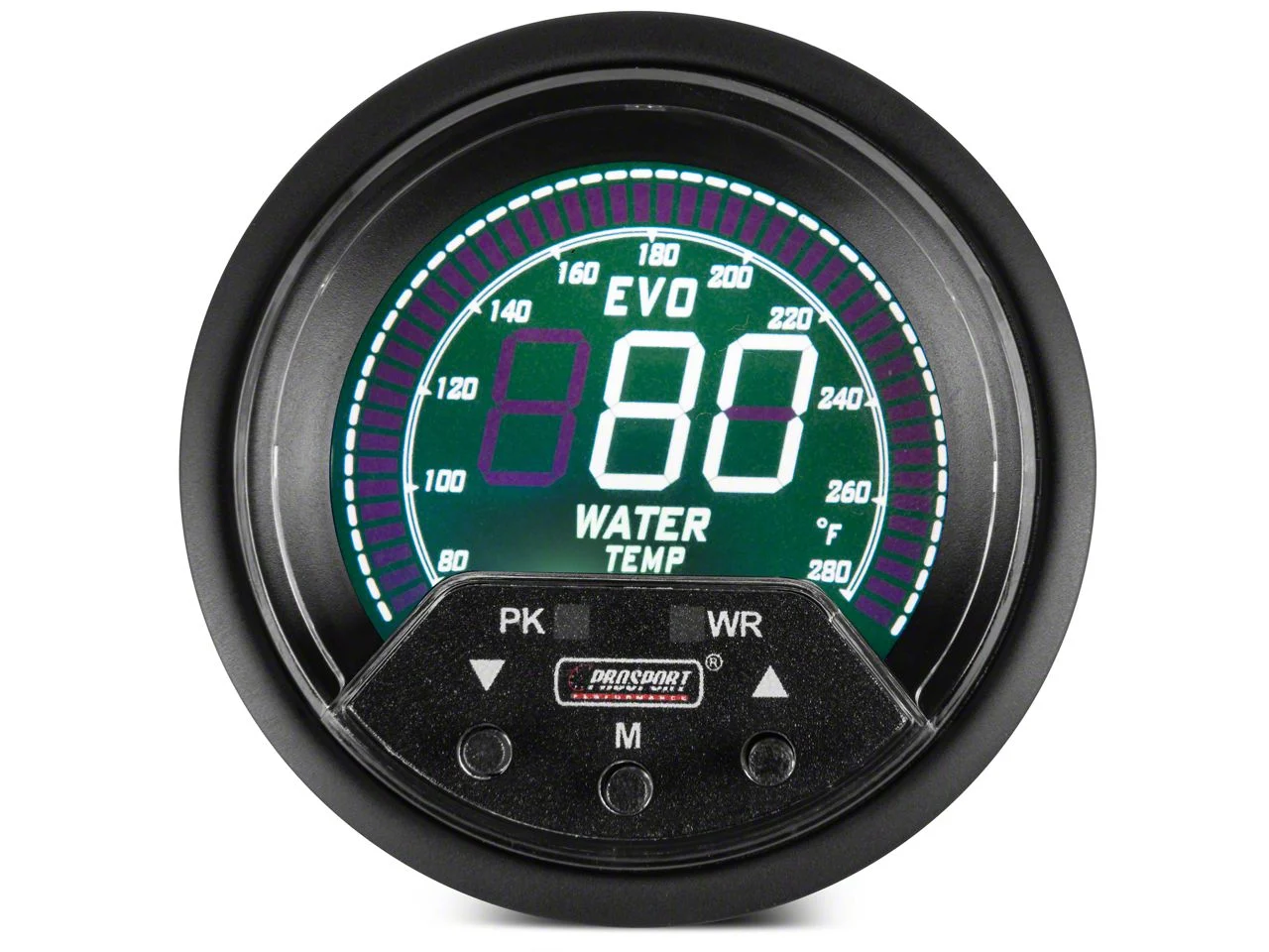 Prosport 60mm Premium EVO Series Water Temperature Gauge; Electrical; Blue/Red/Green/White (Universal; Some Adaptation May Be Required)