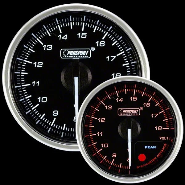 Prosport 52mm Supreme Series Volt Gauge; Electrical; Amber/White (Universal; Some Adaptation May Be Required)