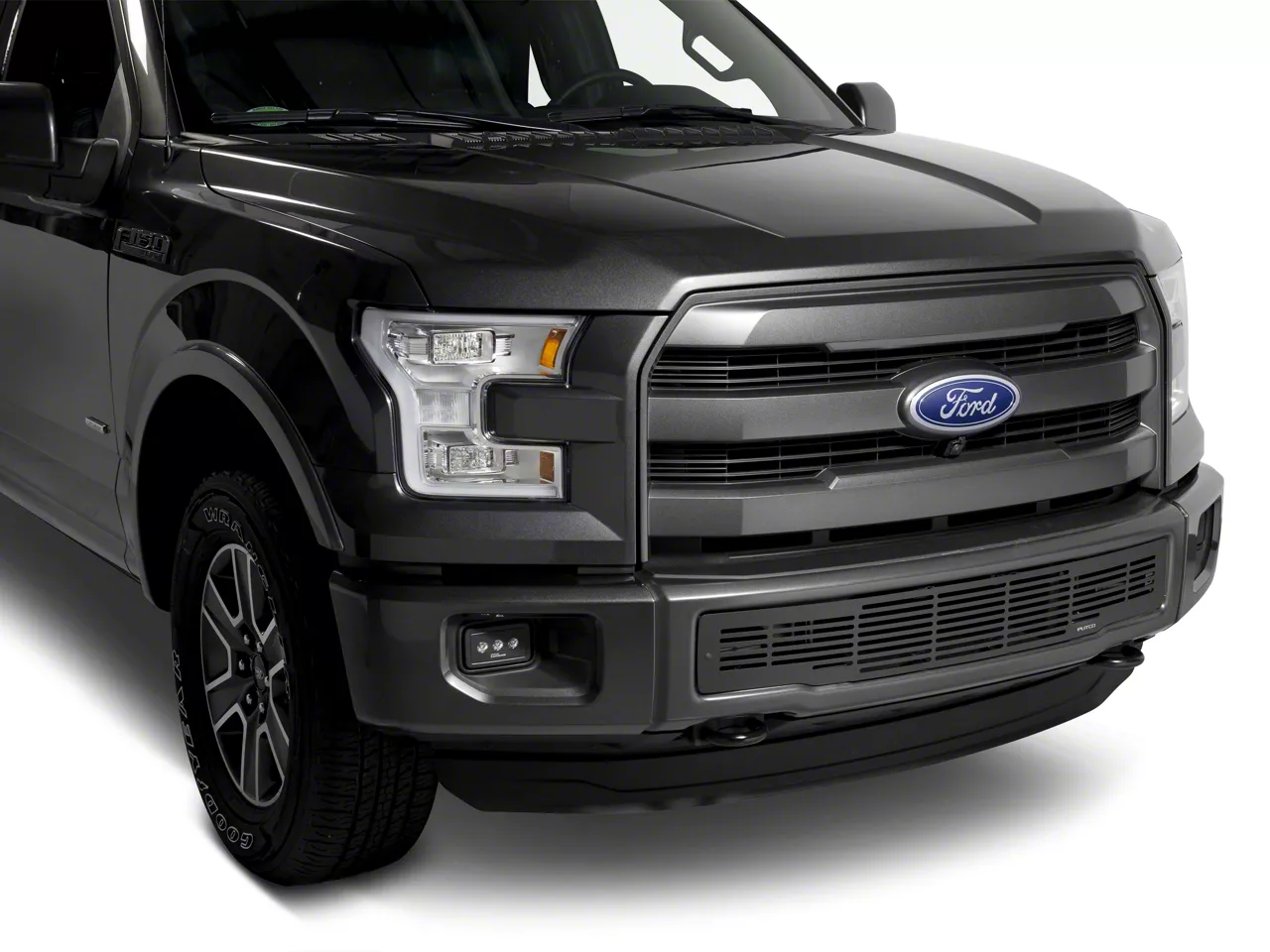 Putco Bar Design Lower Bumper Grille Insert with Heater Plug Opening; Black (15-17 F-150, Excluding Raptor)
