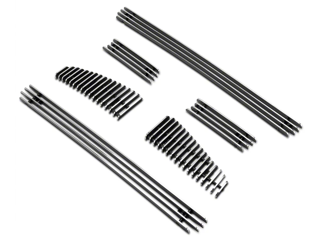 Putco Shadow Billet 6-Piece Upper Overlay Grille with Emblem Cutout; Polished (04-08 F-150 STX, FX4, King Ranch)