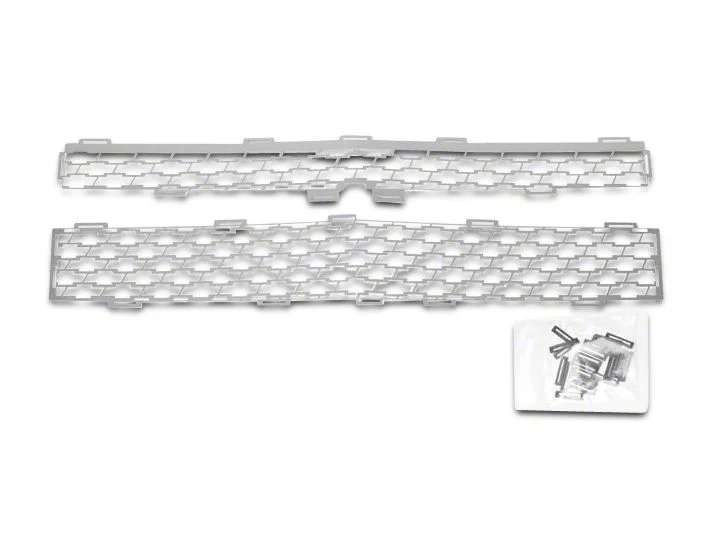 Putco Bowtie Mesh Upper Replacement Grilles; Polished (14-15 Silverado 1500 High Country, LTZ)