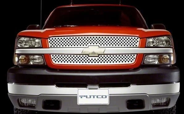 Putco Designer FX Upper Replacement Grilles; Polished (14-15 Silverado 1500 High Country, LTZ)