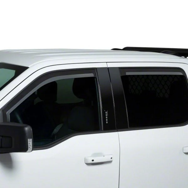 Putco Element Matte Black Window Visors; Front (15-20 F-150)