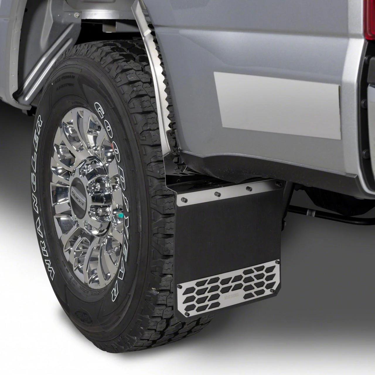 Putco Hex Shield Series Mud Flaps; Polished; Front or Rear (11-16 F-350 Super Duty SRW)