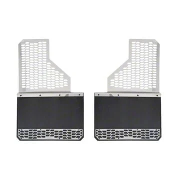 Putco Hex Shield Series Mud Flaps; Polished; Rear (19-26 RAM 3500 DRW)