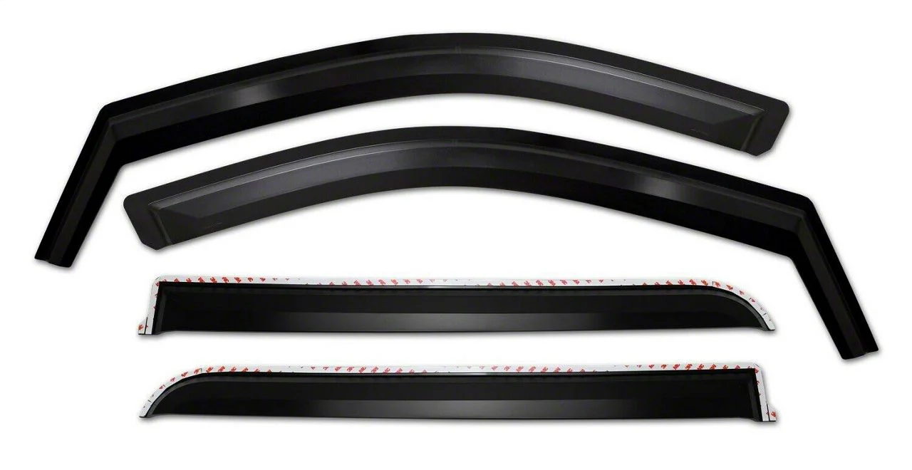 Putco Element Matte Black Window Visors; Front and Rear (19-26 Sierra 1500 Double Cab)