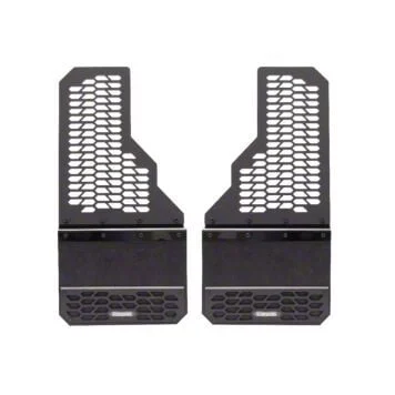 Putco Hex Shield Series Mud Flaps; Polished; Front (14-18 Silverado 1500)