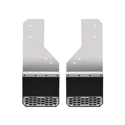 Putco Solid Mud Skins; Polished; Rear (19-26 Silverado 1500)