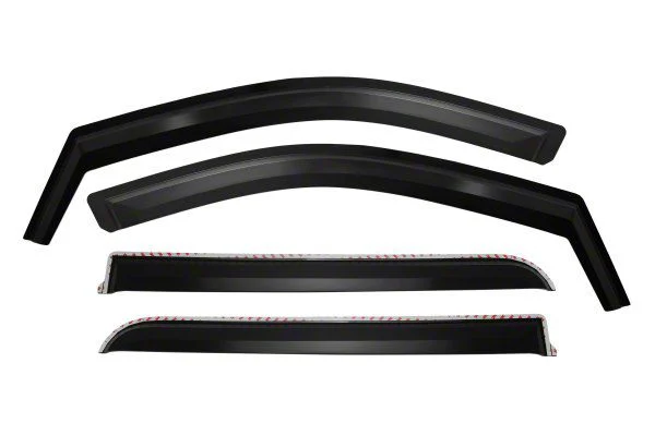 Putco Element Matte Black Window Visors; Front and Rear (20-26 Silverado 2500 HD Crew Cab)