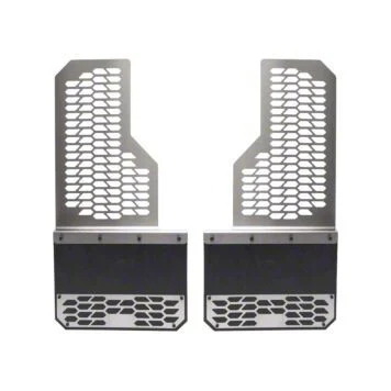 Putco Hex Shield Series Mud Flaps; Brushed; Front or Rear (17-23 F-250 Super Duty)