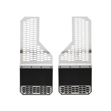 Putco Hex Shield Series Mud Flaps; Polished; Front or Rear (11-16 F-250 Super Duty)