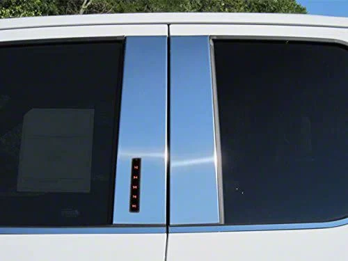 Pillar Post Trim with Keyless Touch Pad; Stainless Steel (17-22 F-350 Super Duty SuperCab, SuperCrew)