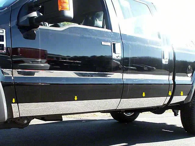 Rocker Panel Trim; Lower Kit; Stainless Steel (11-16 F-350 Super Duty SuperCrew w/ 6-3/4-Foot Bed)