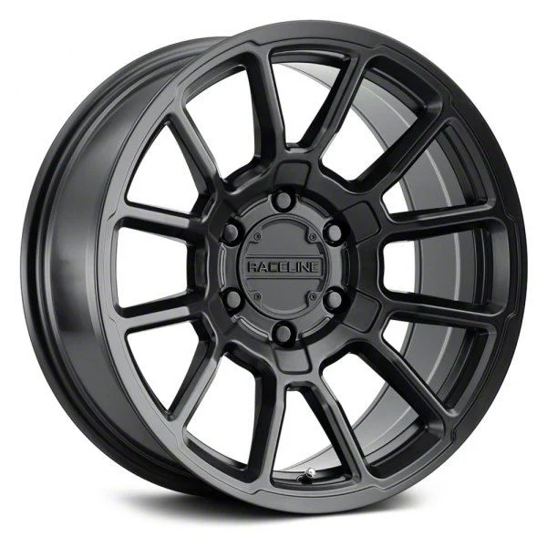 Raceline Gauge Satin Black 6-Lug Wheel; 20x9; 18mm Offset (15-20 Tahoe)