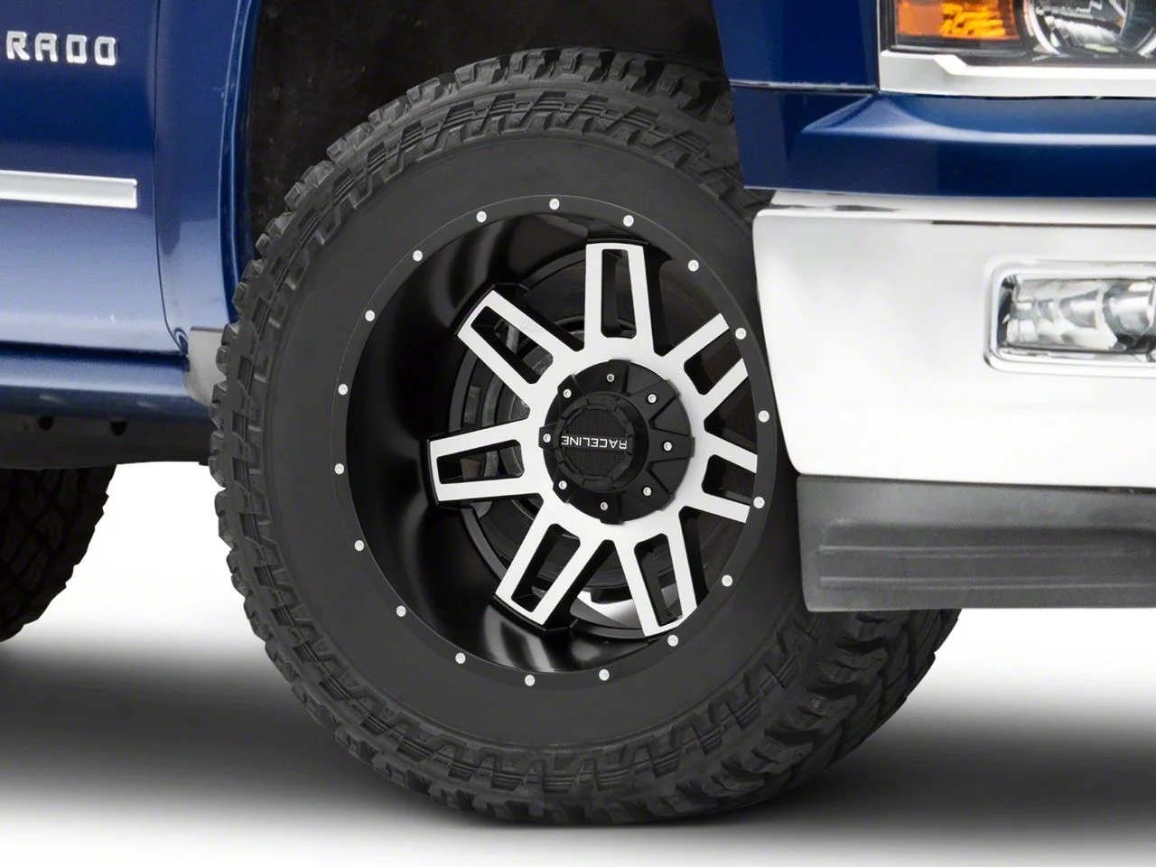 Raceline Injector Black Machined 6-Lug Wheel; 20x12; -44mm Offset (14-18 Silverado 1500)