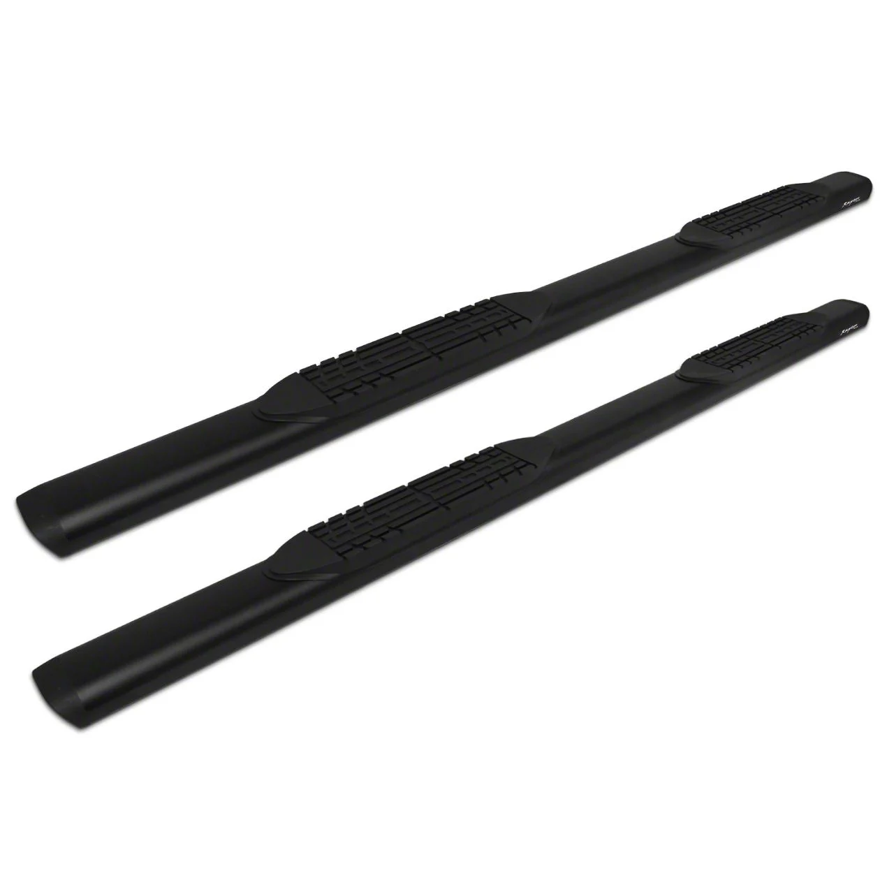 Raptor Series 5-Inch Oval Style Slide Track Running Boards; Black Textured (19-26 RAM 1500 Quad Cab)