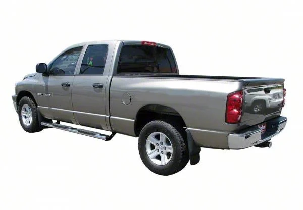 5-Inch Straight Oval Side Step Bars; Stainless Steel (02-08 RAM 1500 Quad Cab)