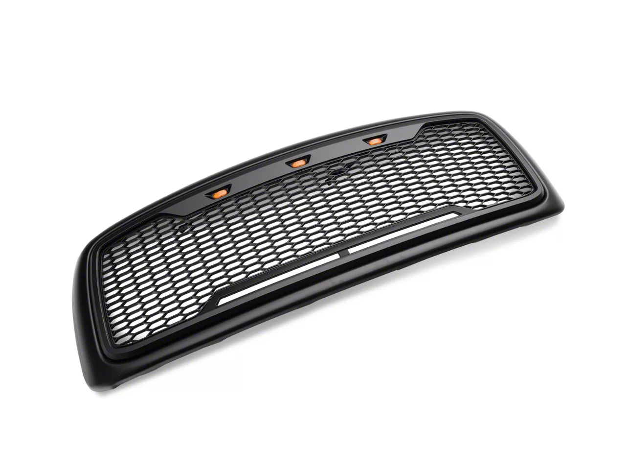 RedRock Baja Upper Replacement Grille with LED Lighting; Matte Black (02-05 RAM 1500)
