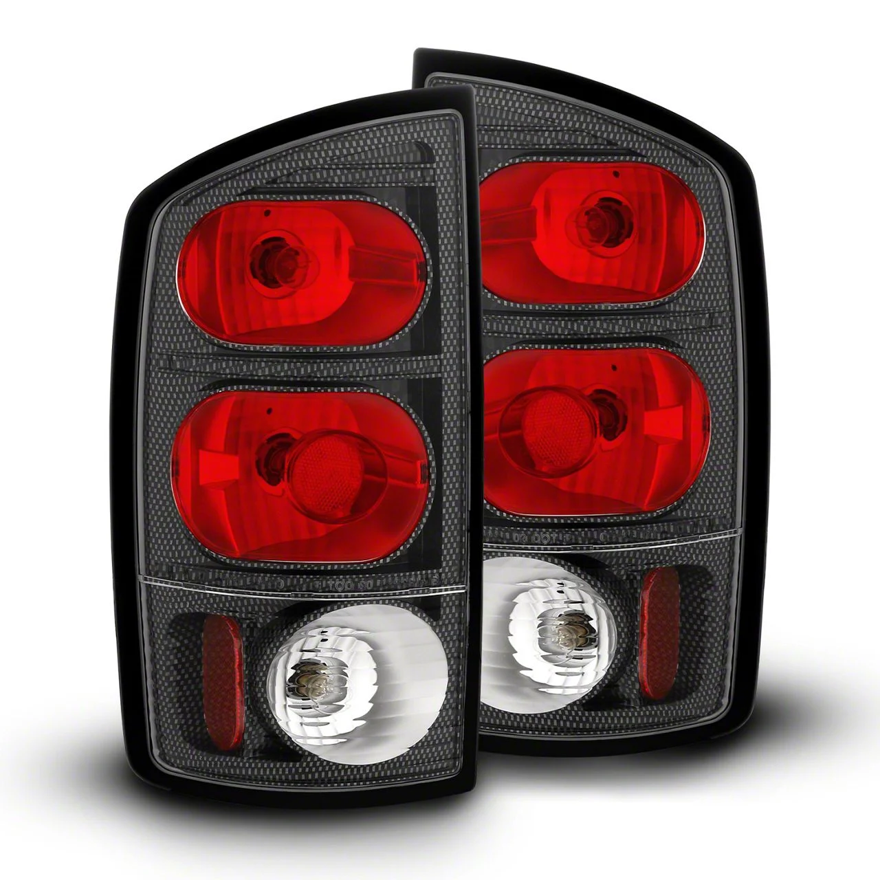 Raxiom Axial Series Tail Lights; Carbon Fiber Housing; Red/Clear Lens (02-05 RAM 1500)