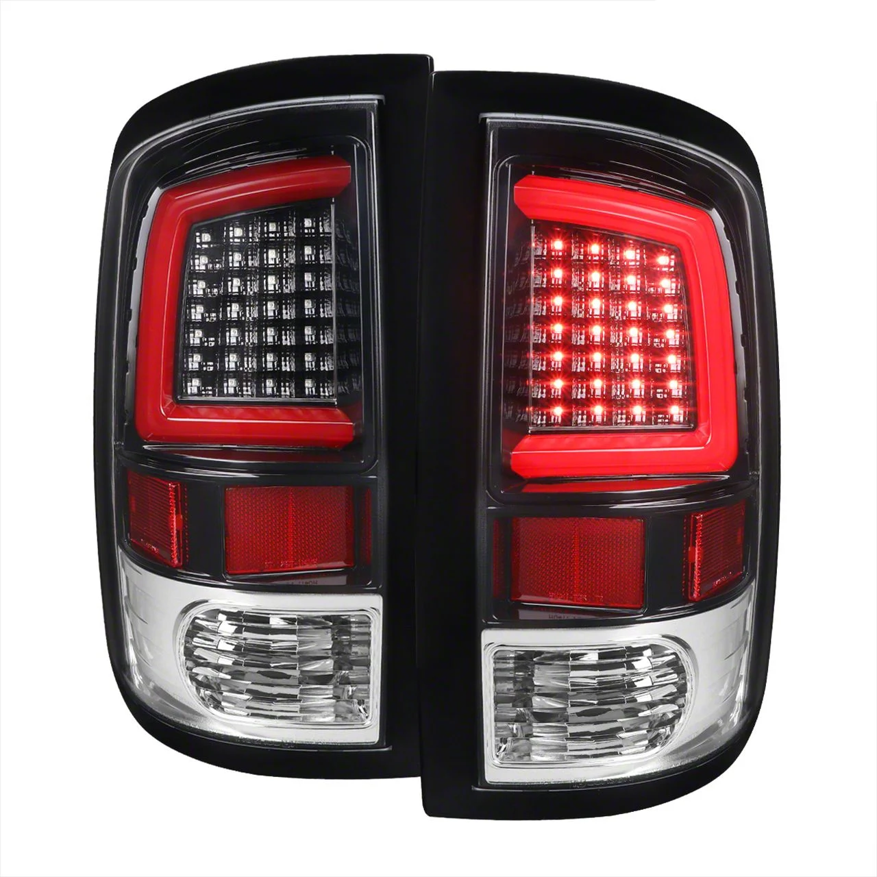 G2 Red Bar LED Tail Lights; Jet Black Housing; Clear Lens (09-18 RAM 1500 w/ Factory Halogen Tail Lights)