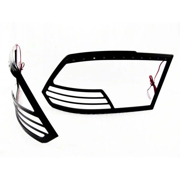 LED Headlight Bezels; Black (06-08 RAM 1500)