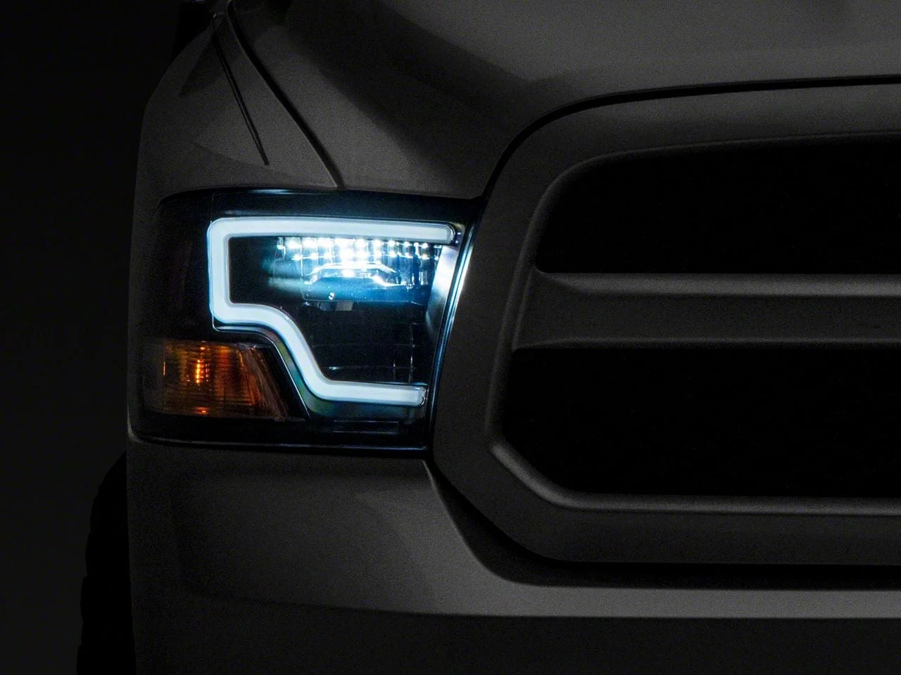 LED Projector Headlights; Black Housing; Clear Lens (09-18 RAM 1500 w/ Factory Halogen Non-Projector Headlights)