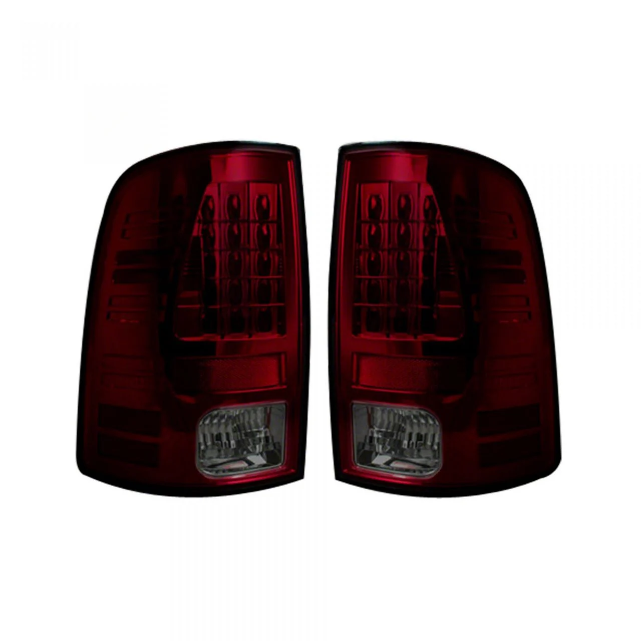 LED Tail Lights; Chrome Housing; Dark Red Smoked Lens (09-18 RAM 1500 w/ Factory Halogen Tail Lights)
