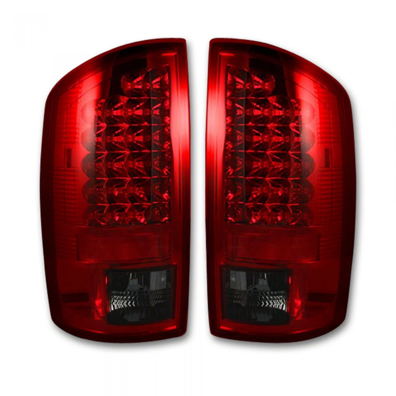 LED Tail Lights; Chrome Housing; Dark Red Smoked Lens (07-08 RAM 1500)