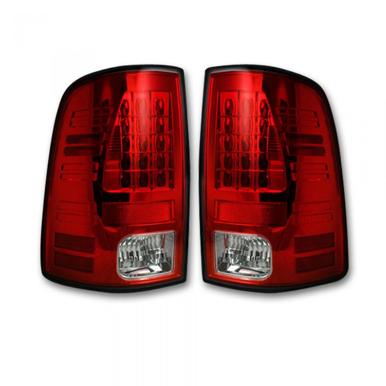LED Tail Lights; Chrome Housing; Red Lens (13-18 RAM 1500 w/ Factory LED Tail Lights)