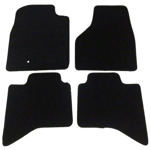 Nylon Carpet Front and Rear Floor Mats; Black (09-14 RAM 1500 Quad Cab, Crew Cab)