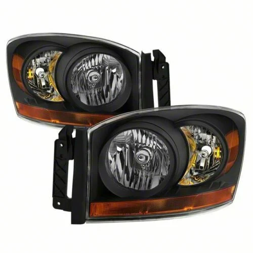 OE Style Headlights; Black Housing; Clear Lens (06-08 RAM 1500)