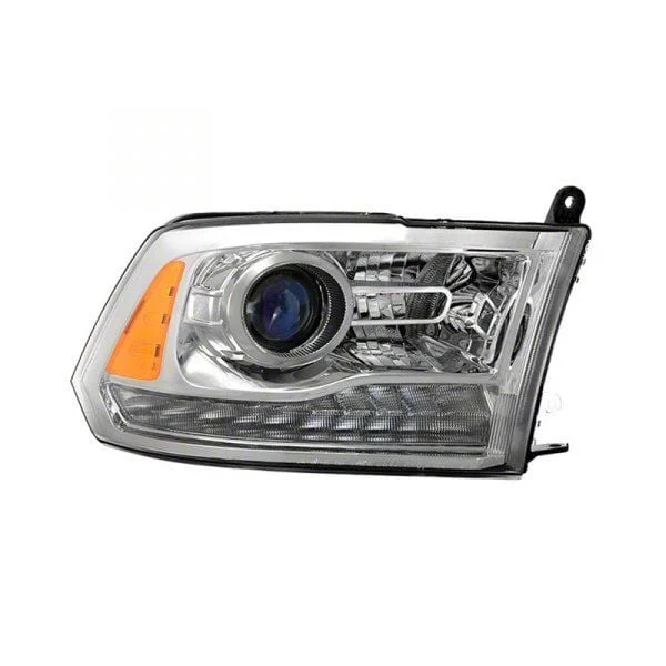 OE Style Projector Headlight; Chrome Housing; Clear Lens; Passenger Side (13-15 RAM 1500 w/ Factory Halogen Projector Headlights)