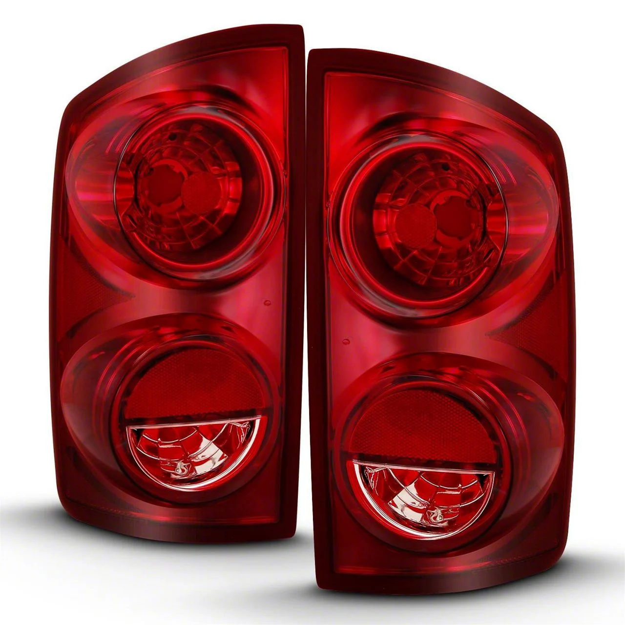 OE Style Tail Lights; Chrome Housing; Red Lens (06-08 RAM 1500)