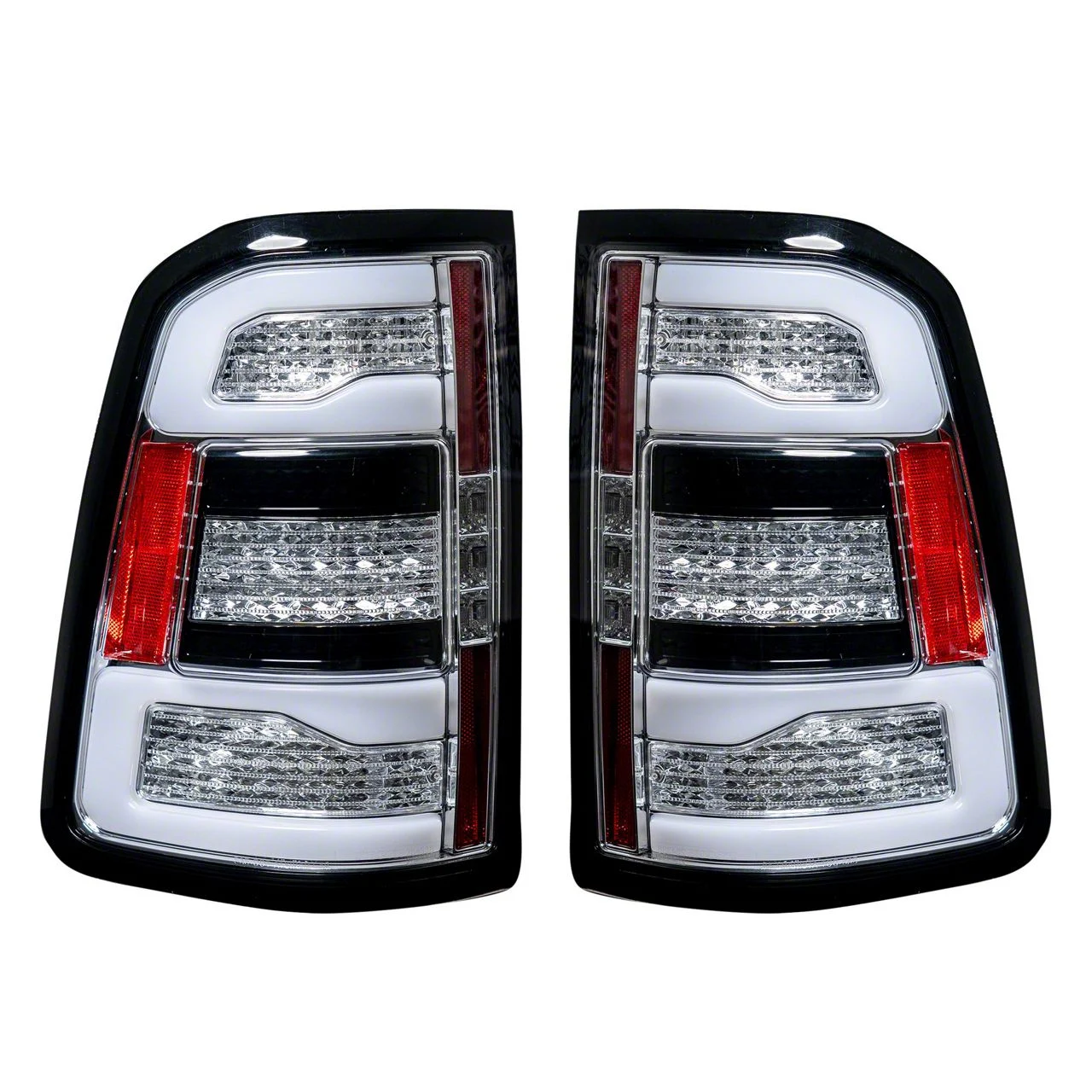 OLED Tail Lights; Chrome Housing; Clear Lens (19-24 RAM 1500 w/ Factory Halogen Tail Lights)